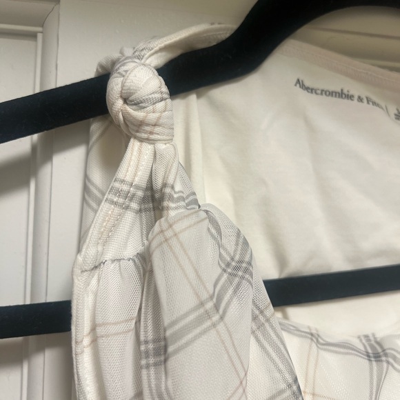 Abercrombie & Fitch White Mesh Plaid Mini Dress - Picture 4 of 6